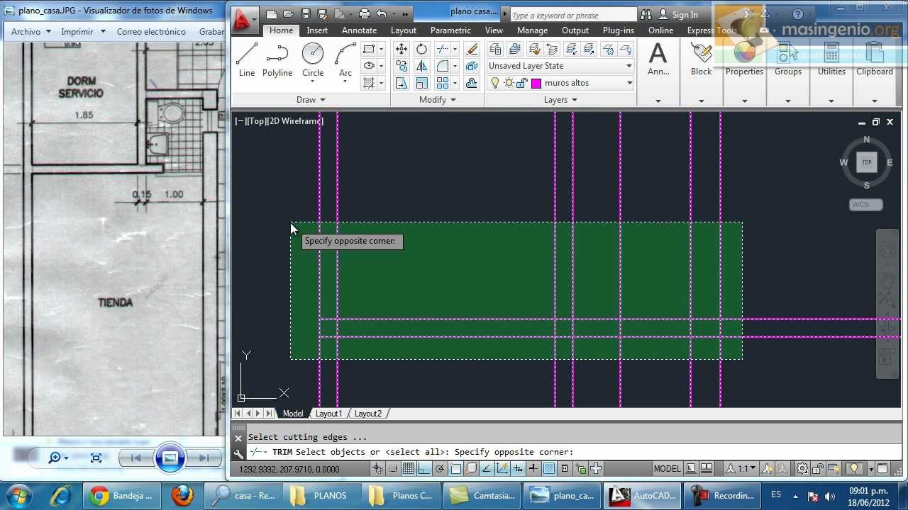 Captura de AutoCAD 2012 Tutorial sobre paneles y trucos AutoCad 2012